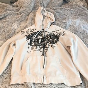 White old school Hurley hoodie
